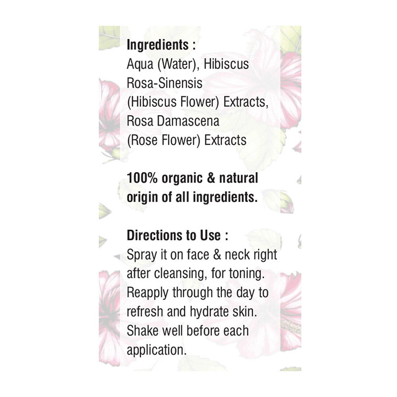 Ingredients of Siachen Hibiscus Toning Mist